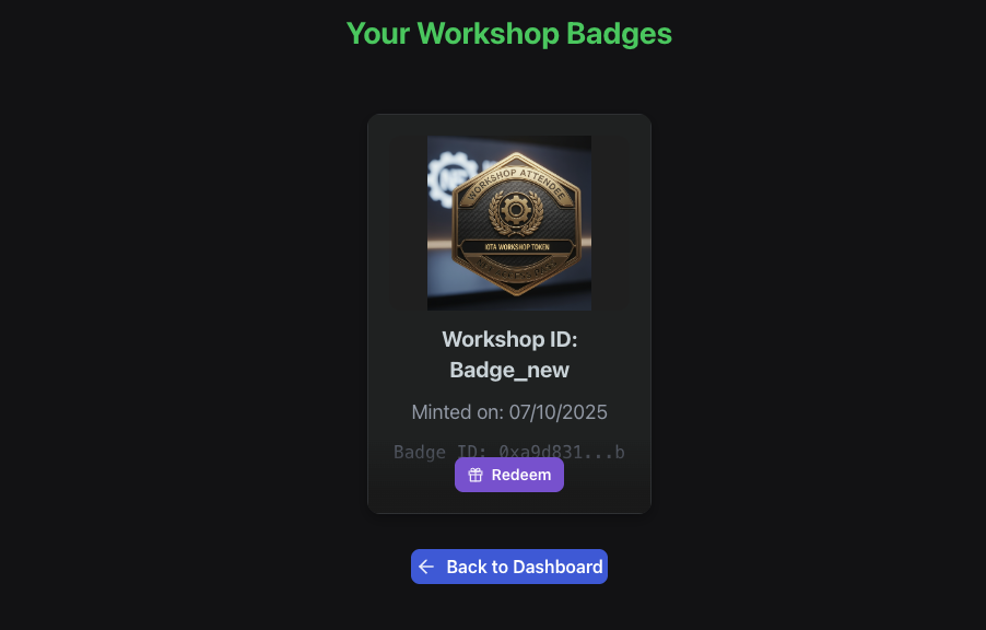 Badge Gallery Interface
